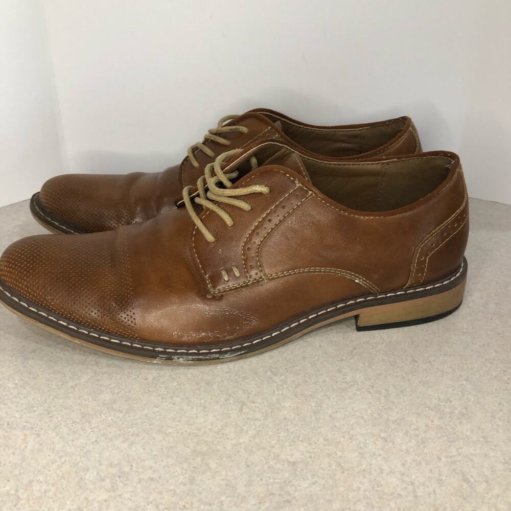 Steve Madden M-Alk Cognac Brown Dress Oxford Shoes WM910771 Sz 9M Perforated Toe - Picture 4 of 8